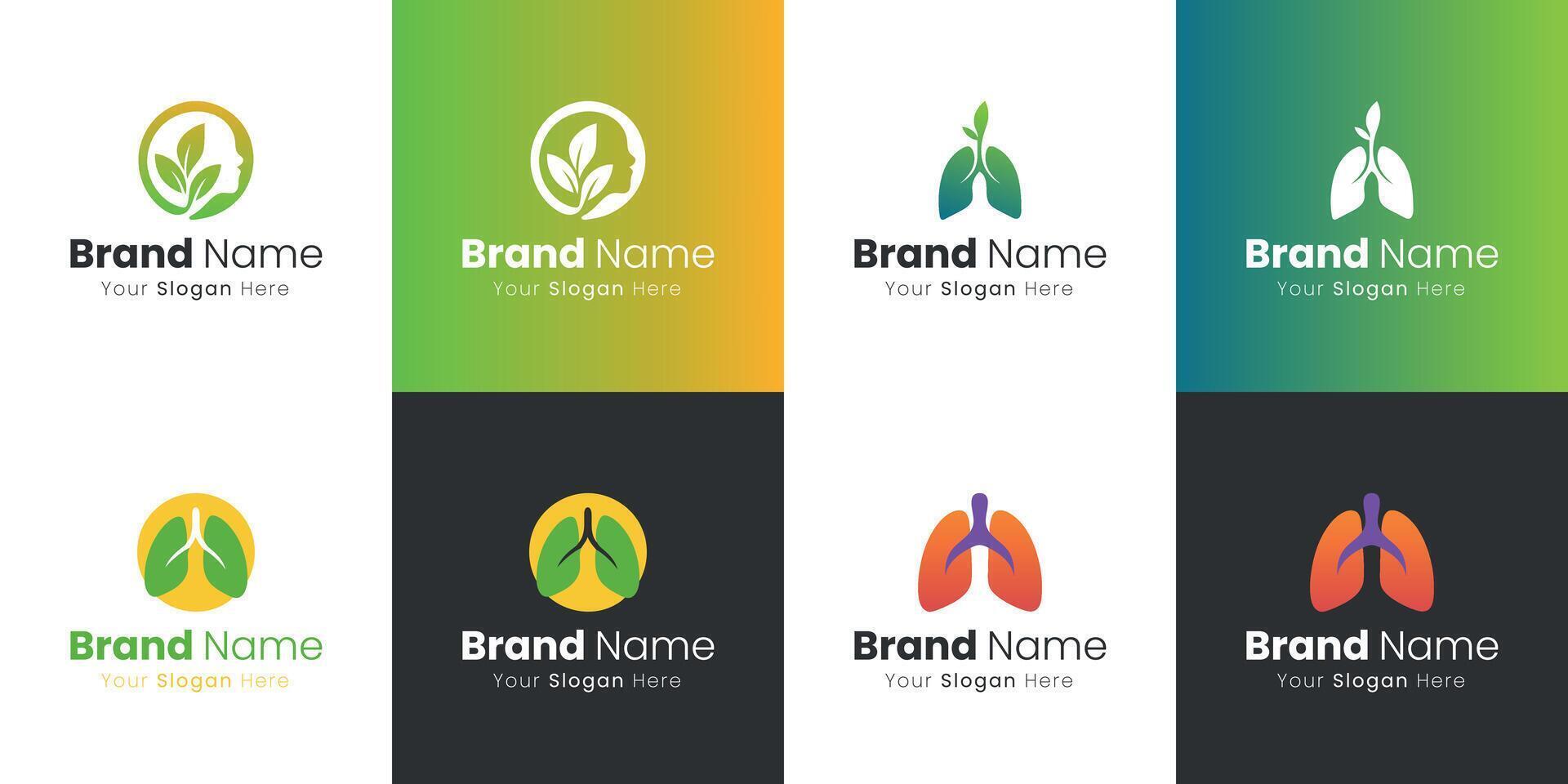 Modern Health and Wellness Brand Identity Logo Design Concepts vector