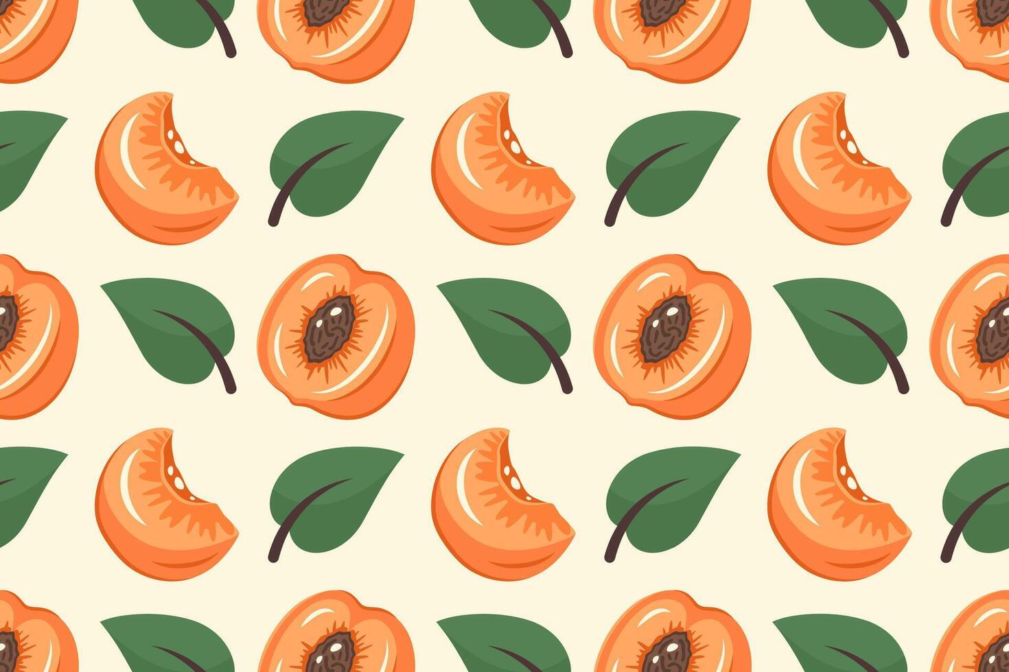 peach pattern with leaves vector