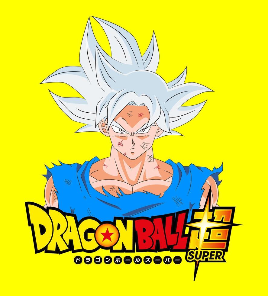 Goku Ultra Instinct with Logo vector