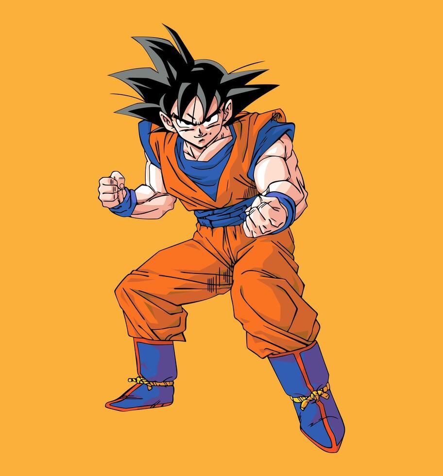 Goku Battle Stance Illustration vector