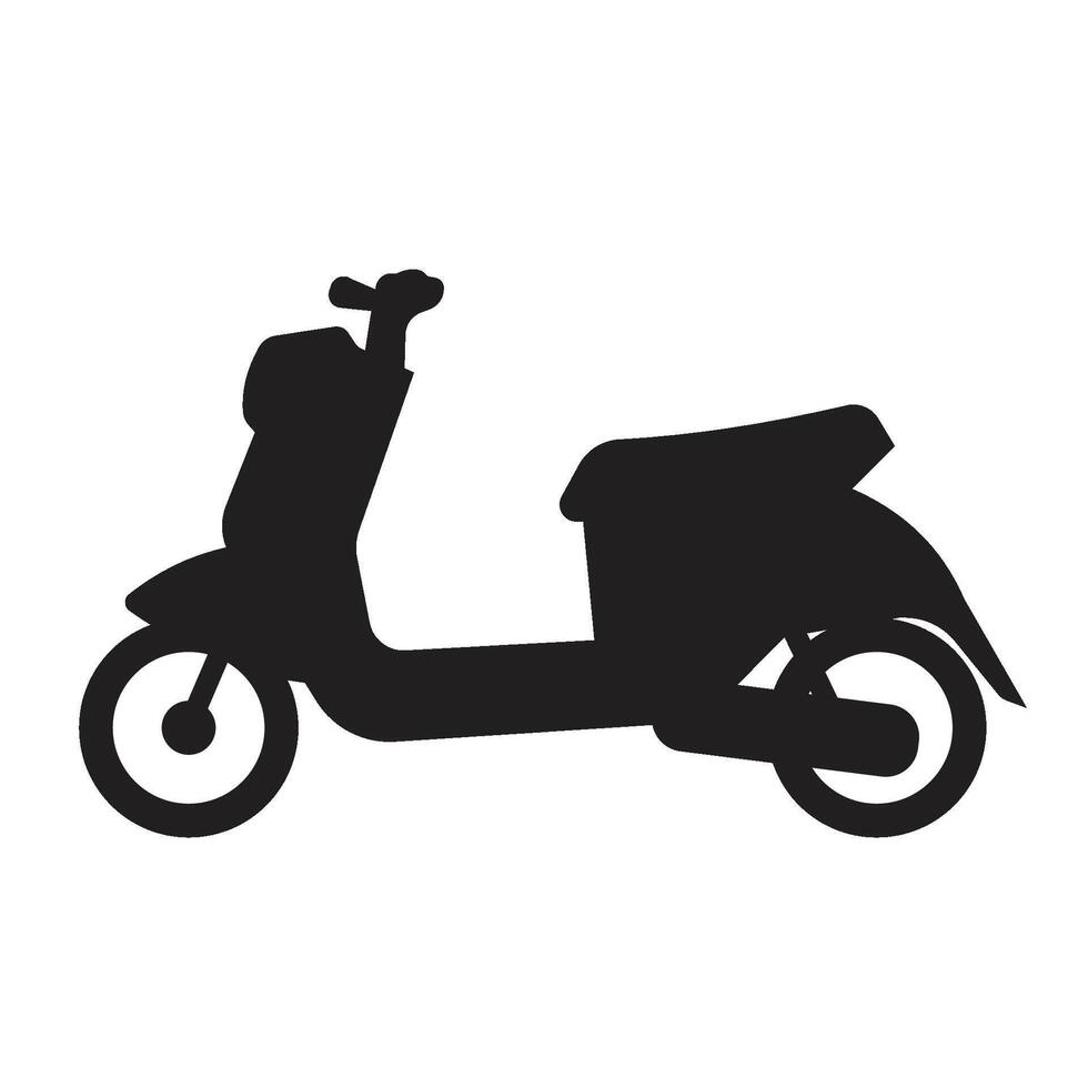 scooter icon black and white vector