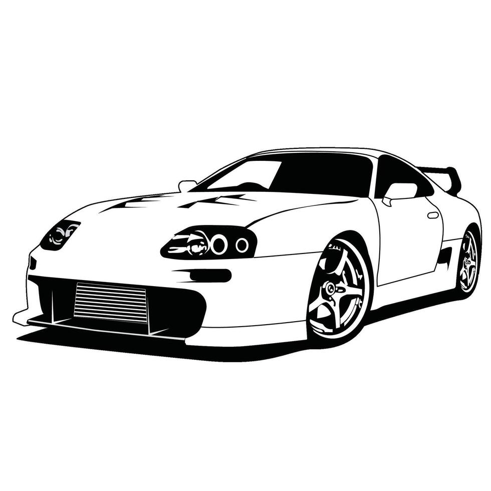 supra car black and white art vector