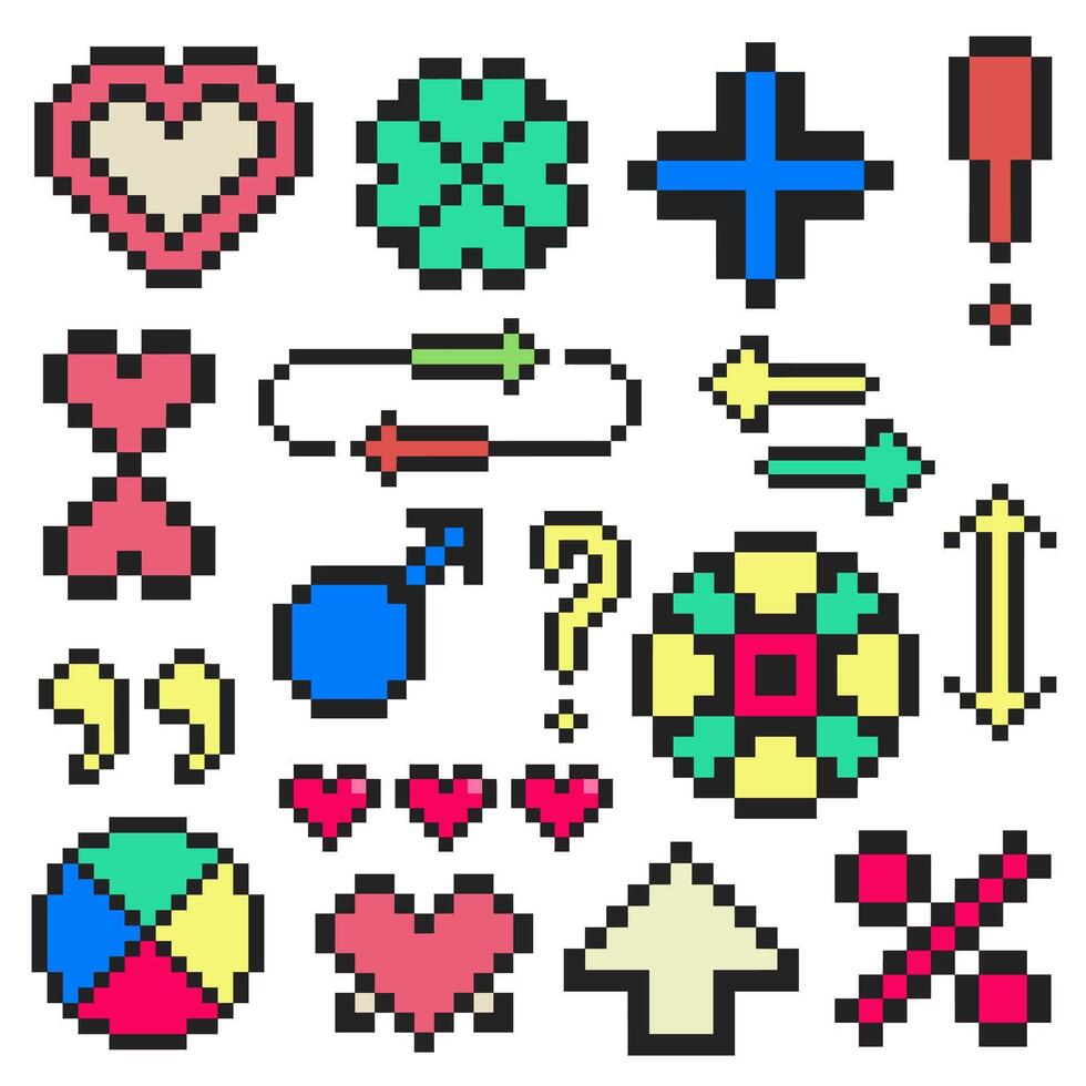 classic 8-bit elements pack vector