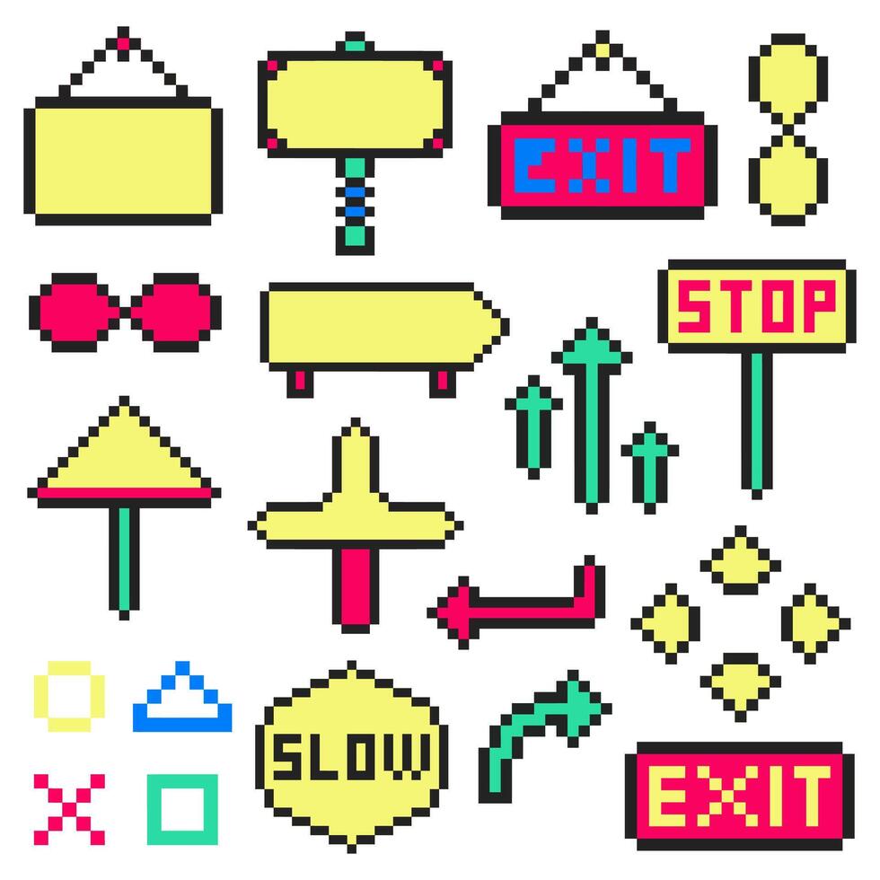 vintage pixel design toolkit vector