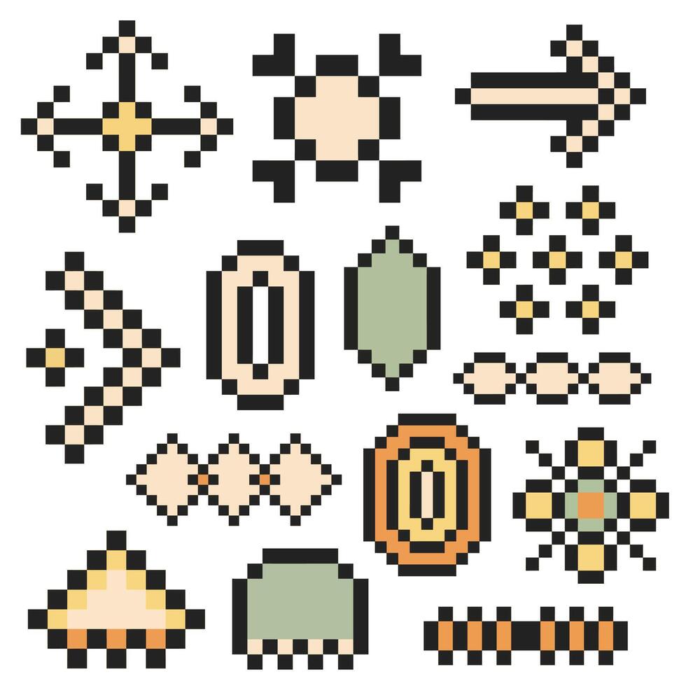 pixel art bits and pieces vector