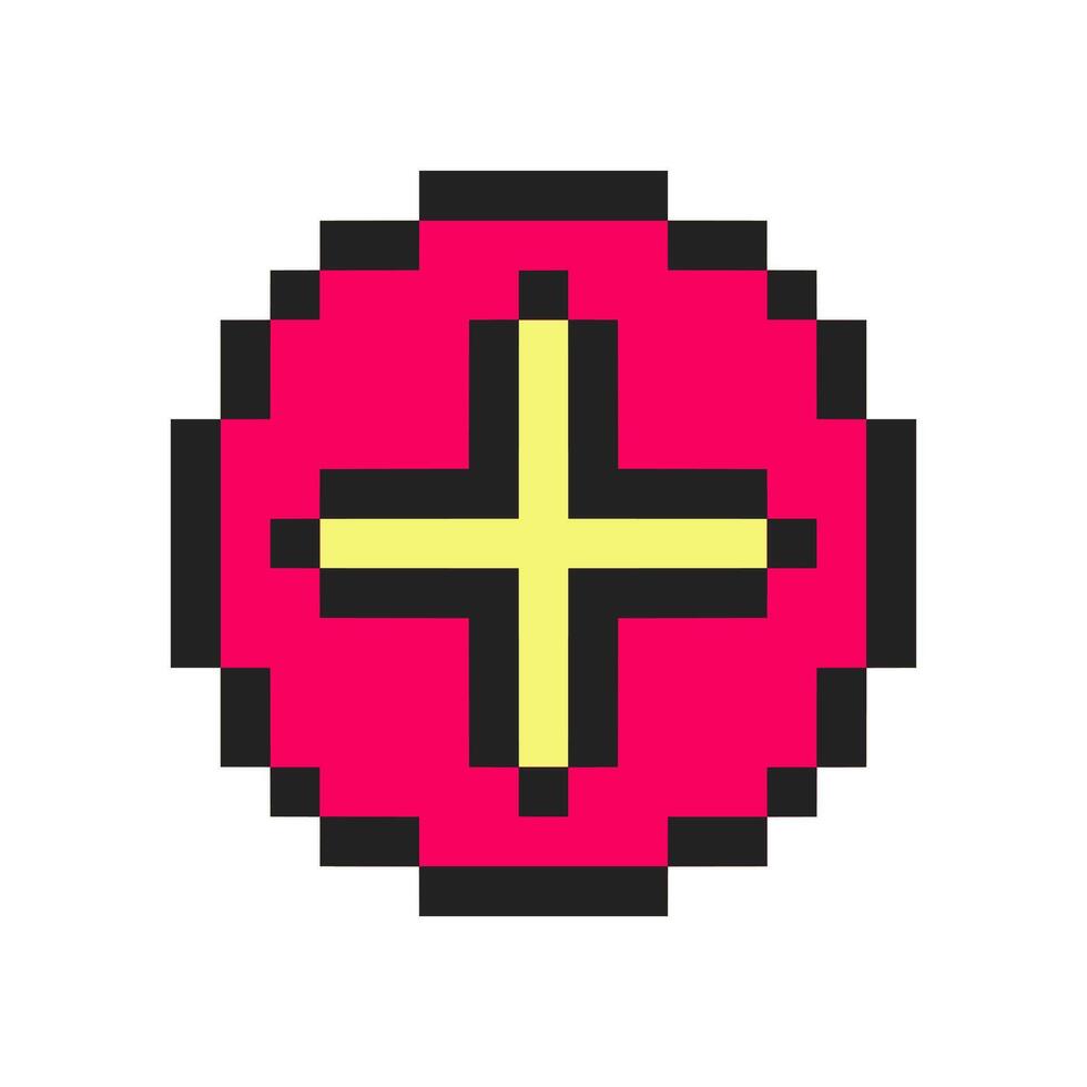 plus symbol retro vector