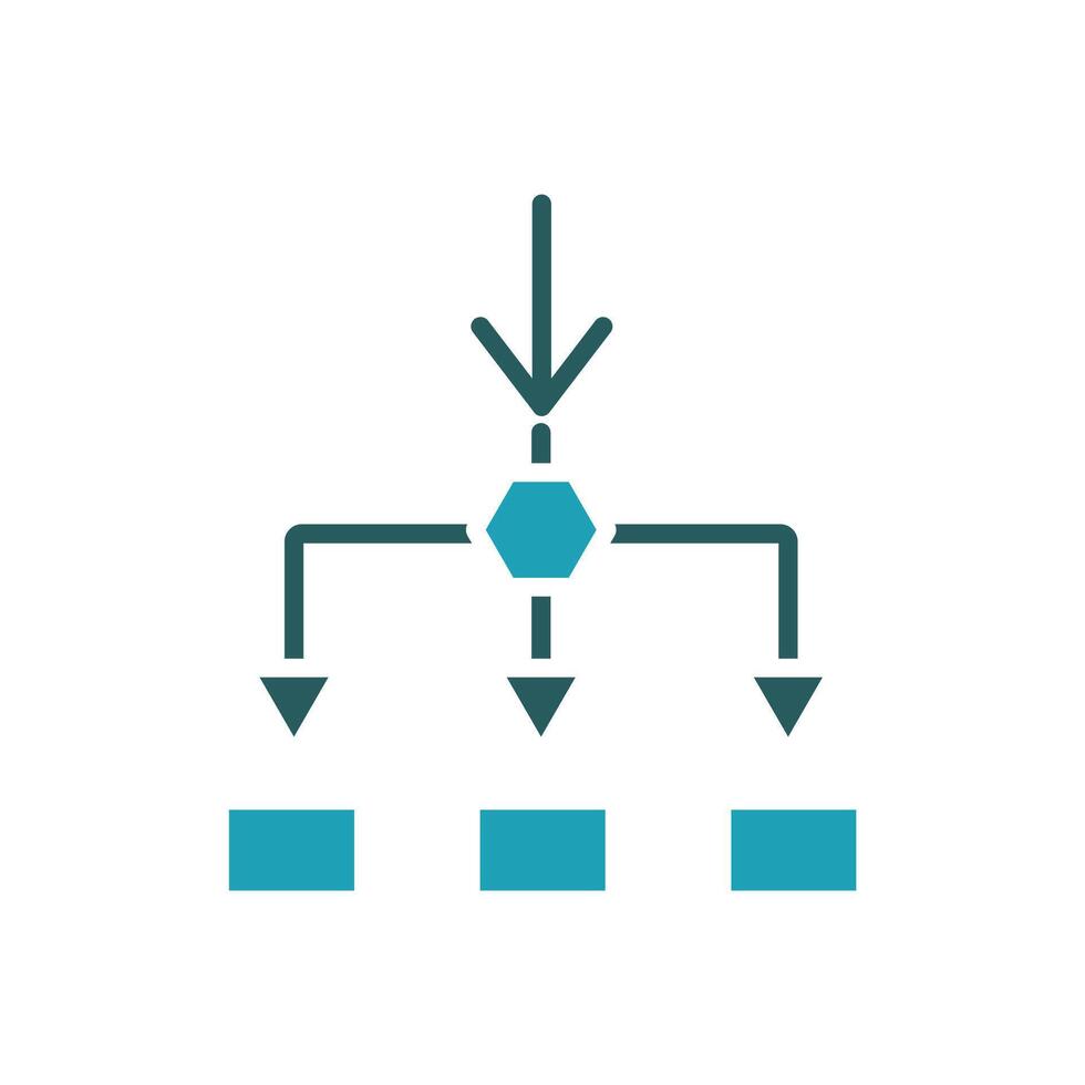 flowchart icons color solid vector