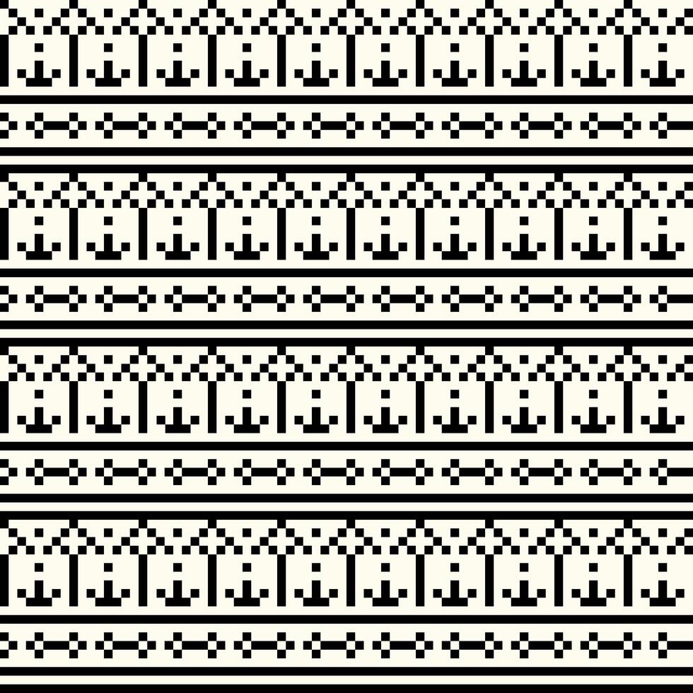 Old-style black and white pixel art pattern made of square shapes, perfect for retro or minimal designs. vector