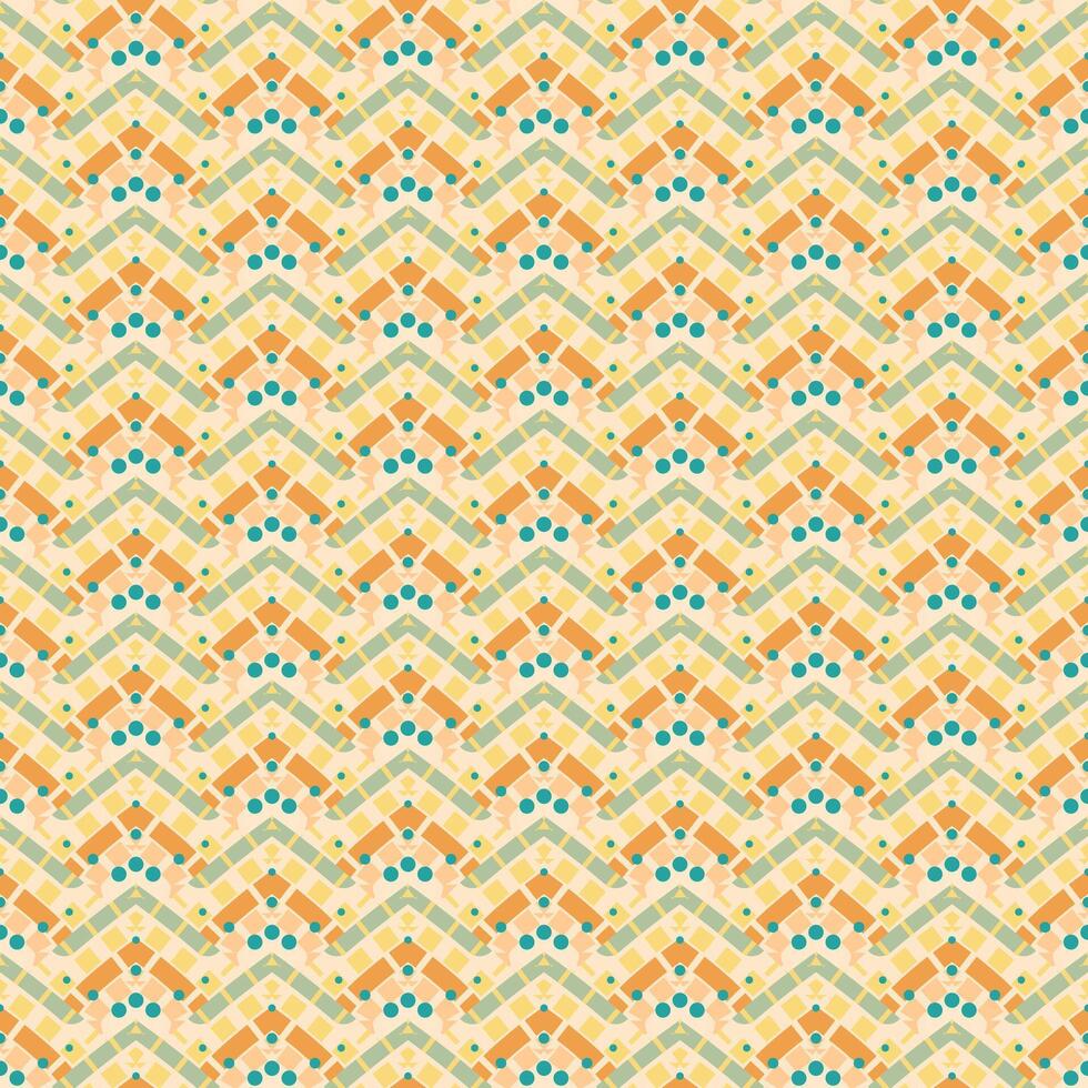 Seafoam and orange seamless abstract scales pattern with curved design, ideal for modern backgrounds or textiles vector