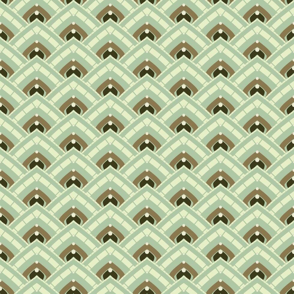 Pastel light green seamless abstract scales pattern with curved shapes, perfect for soft backgrounds and designs vector