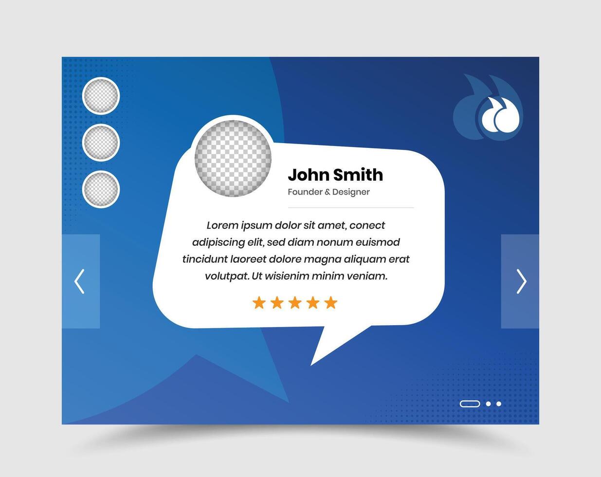 Minimalist modern client feedback and testimonial social media post template design vector