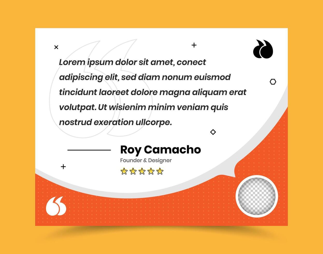 Quote and opinion presentation minimalist social media testimonial design vector