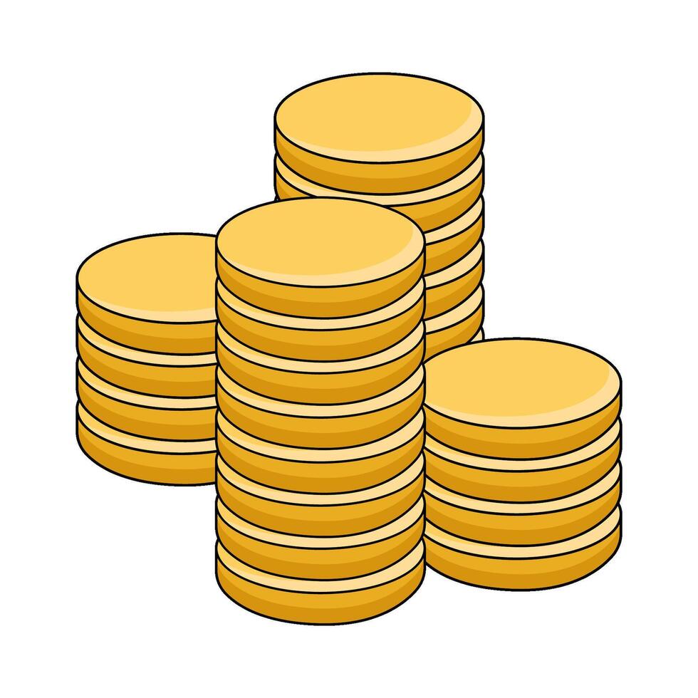 illustration of Coins stack vector