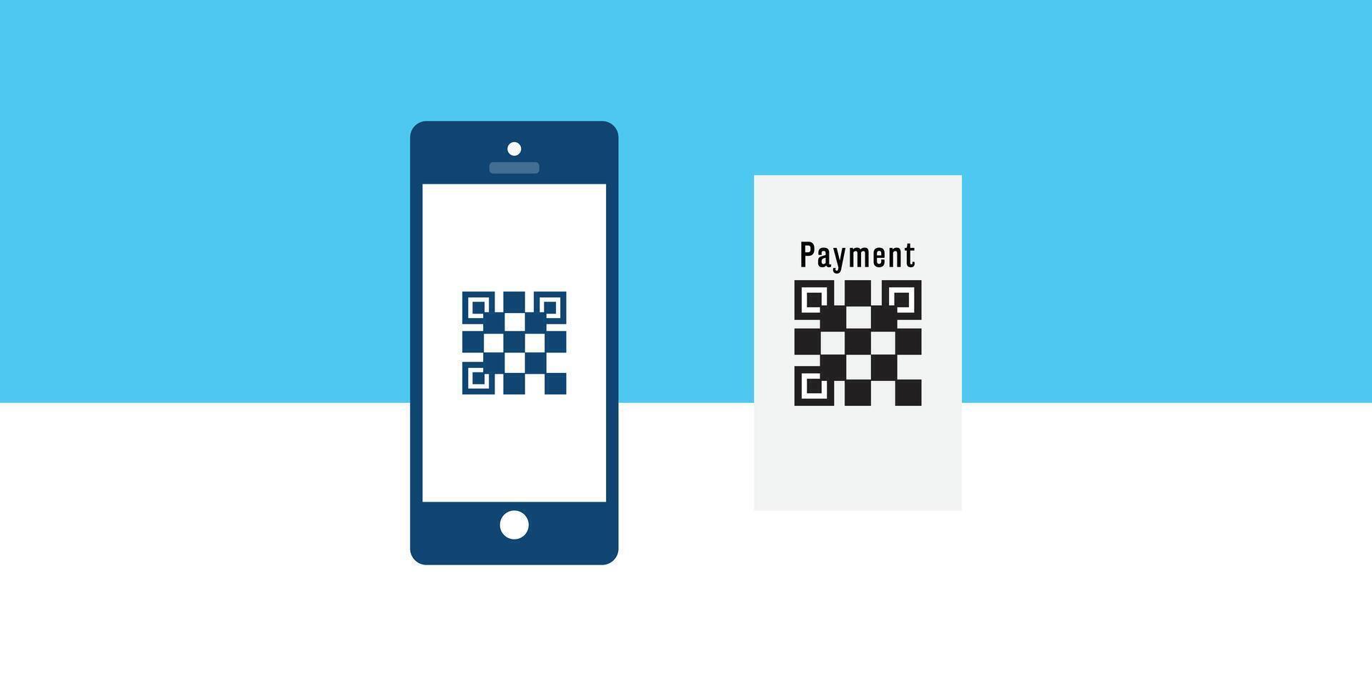 art of a smartphone displays a qr code for mobile payment vector