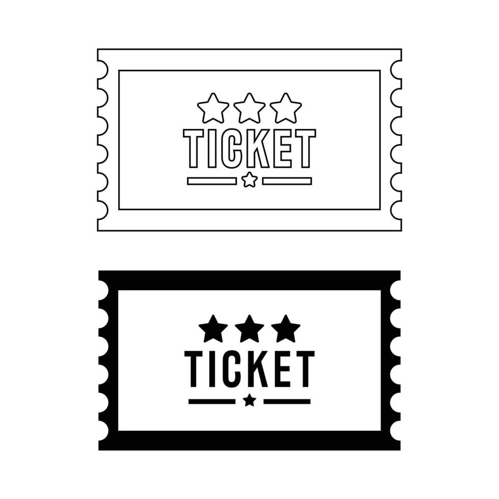art of two tickets are displayed in black and white vector