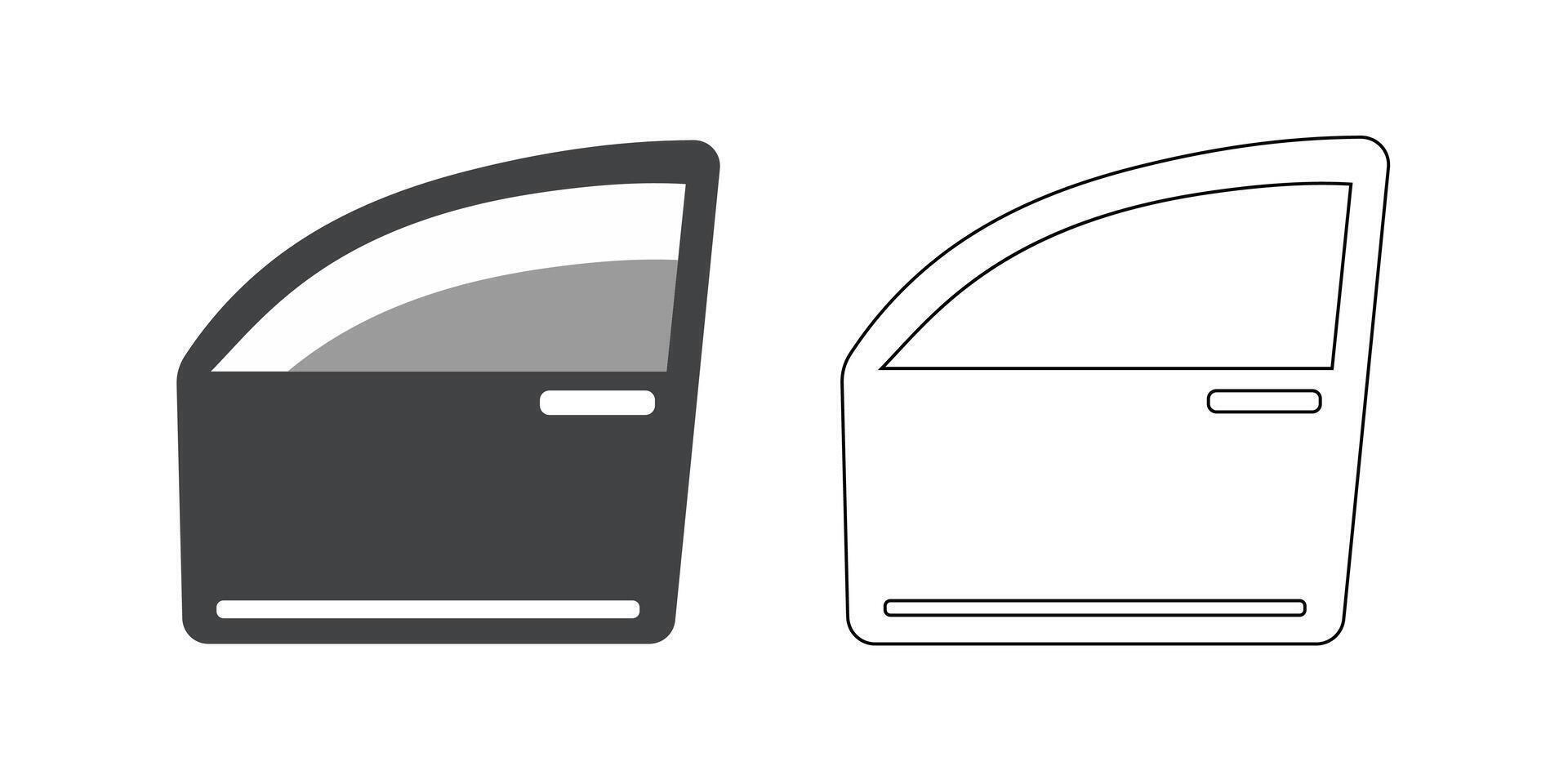 art of car door illustration isolated on white background in black and white vector