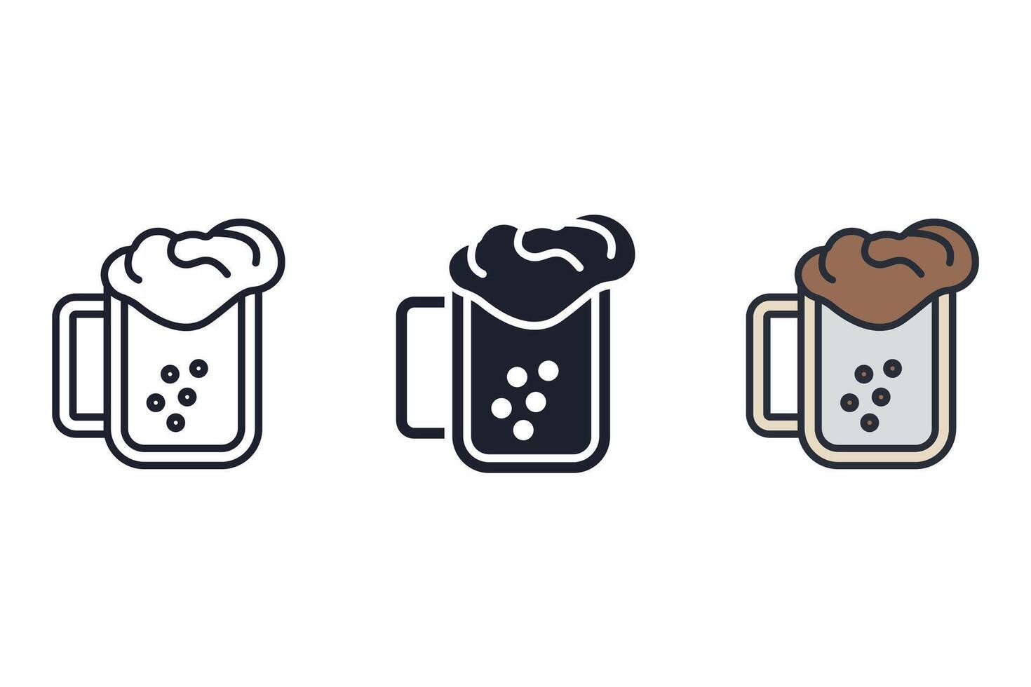 beer Thin set color icons vector