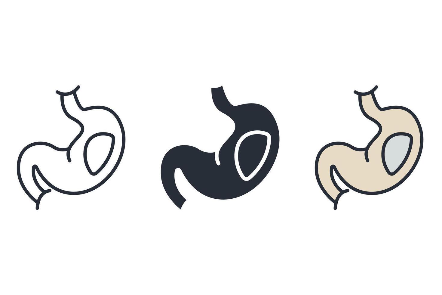 stomach Thin set color icons vector