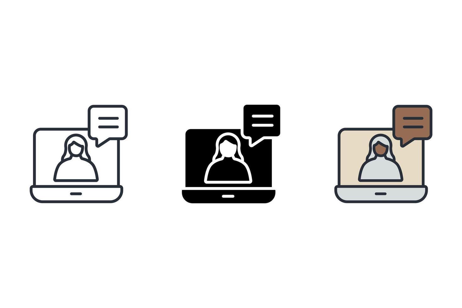 webinar Thin set color icons vector