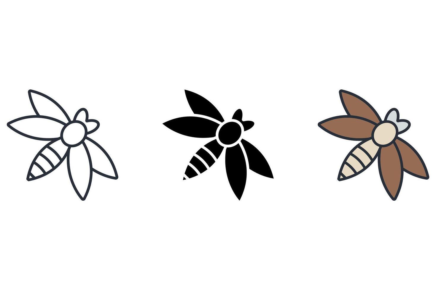 dragonfly Thin set color icons vector