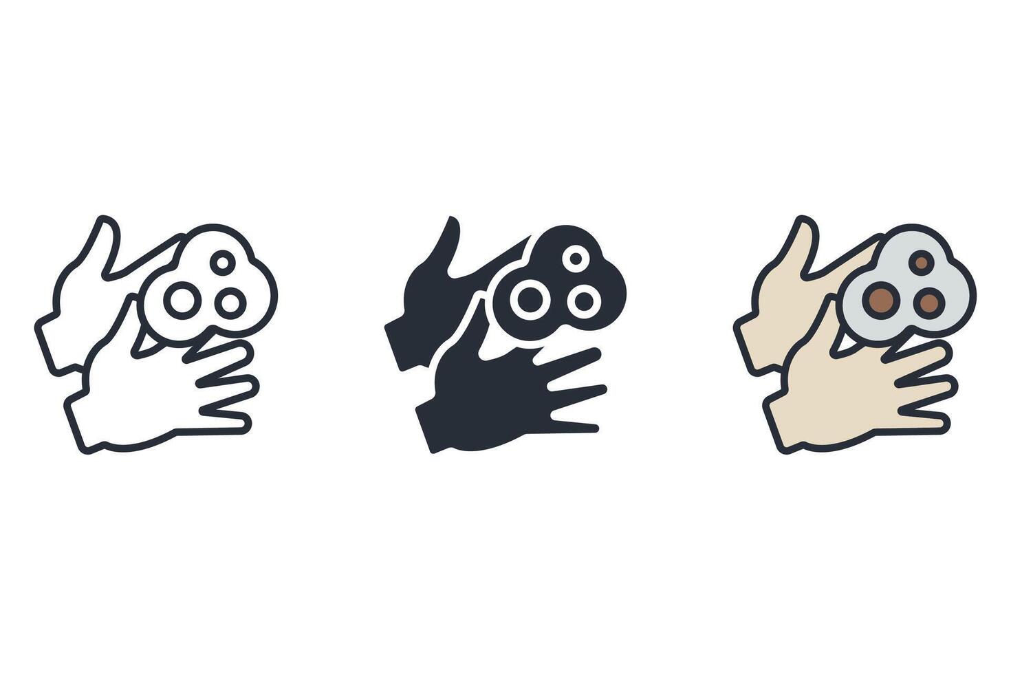 hand wash Thin set color icons vector