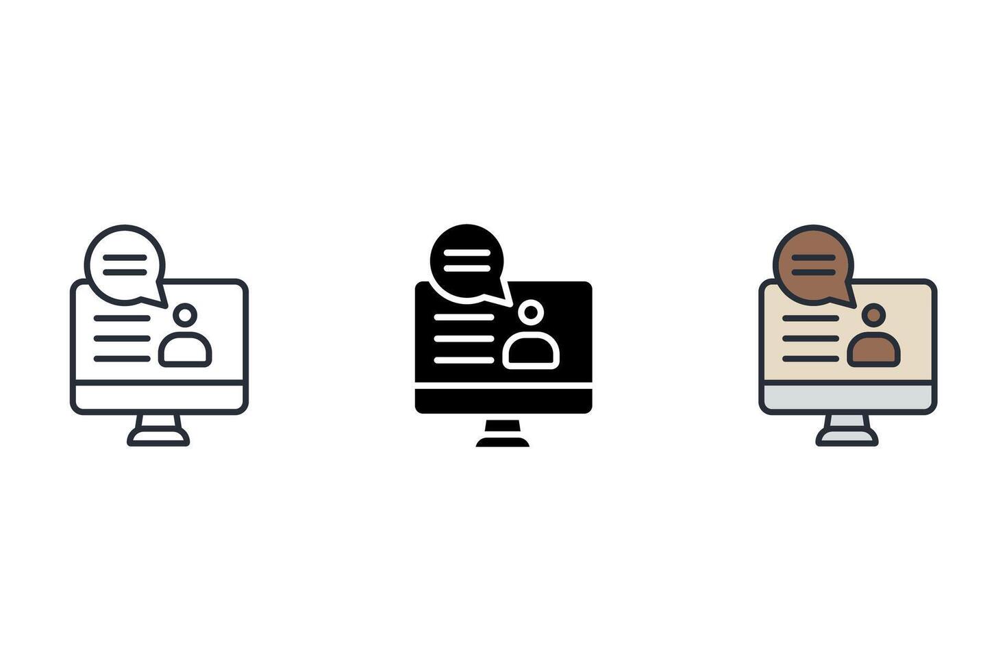 online teaching Thin set color icons vector