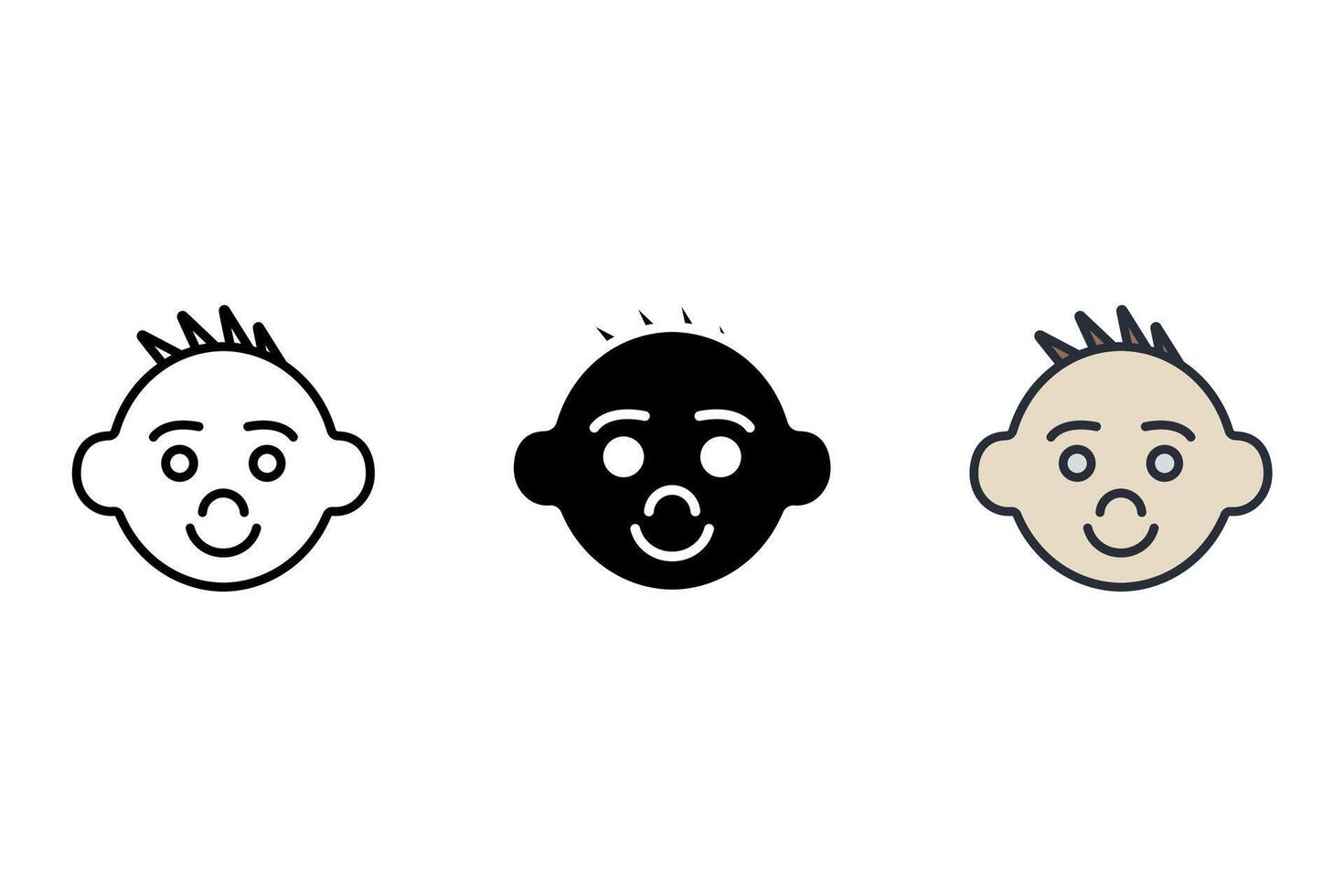 baby boy Thin set color icons vector