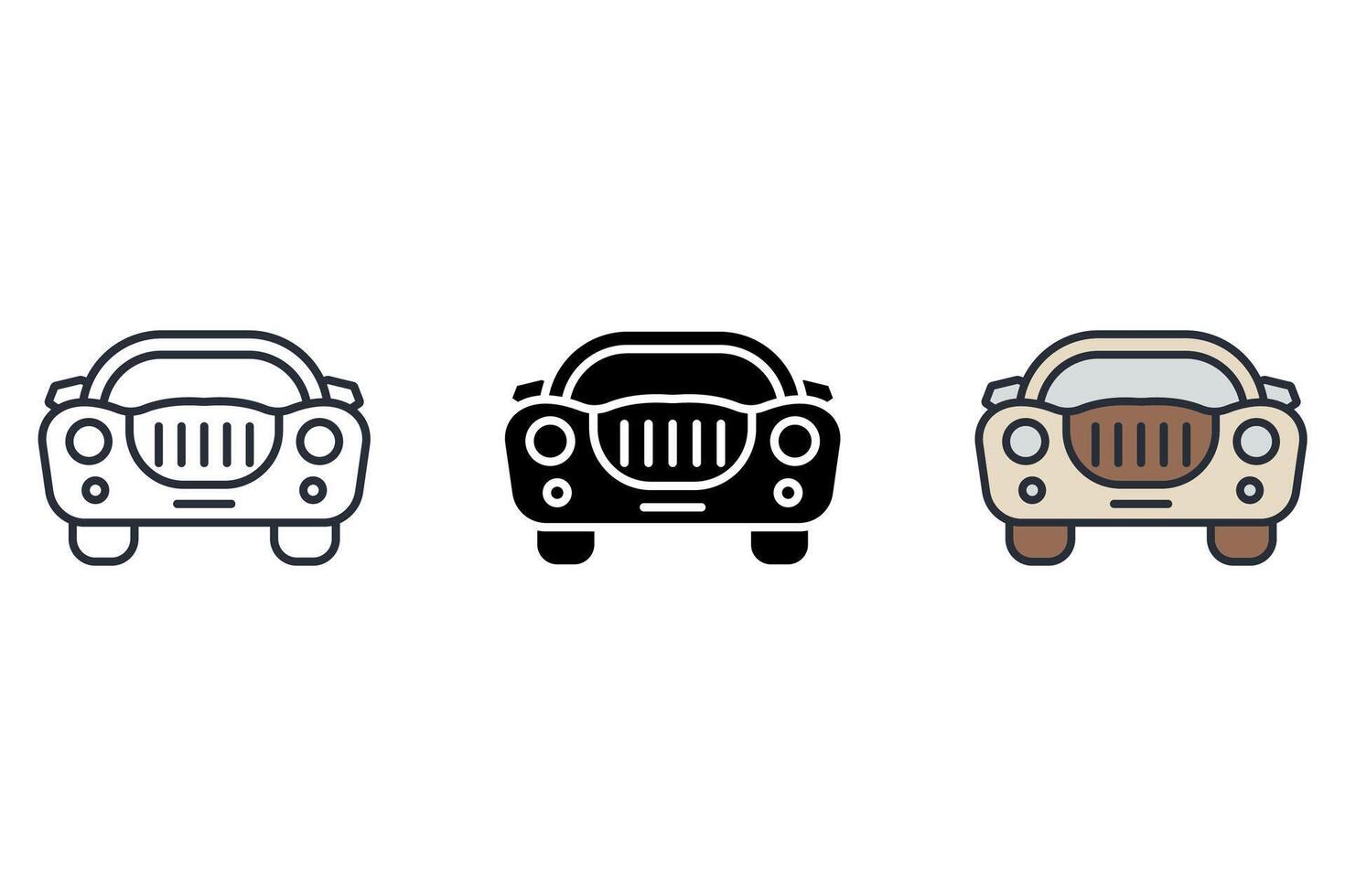luxury car Thin set color icons vector