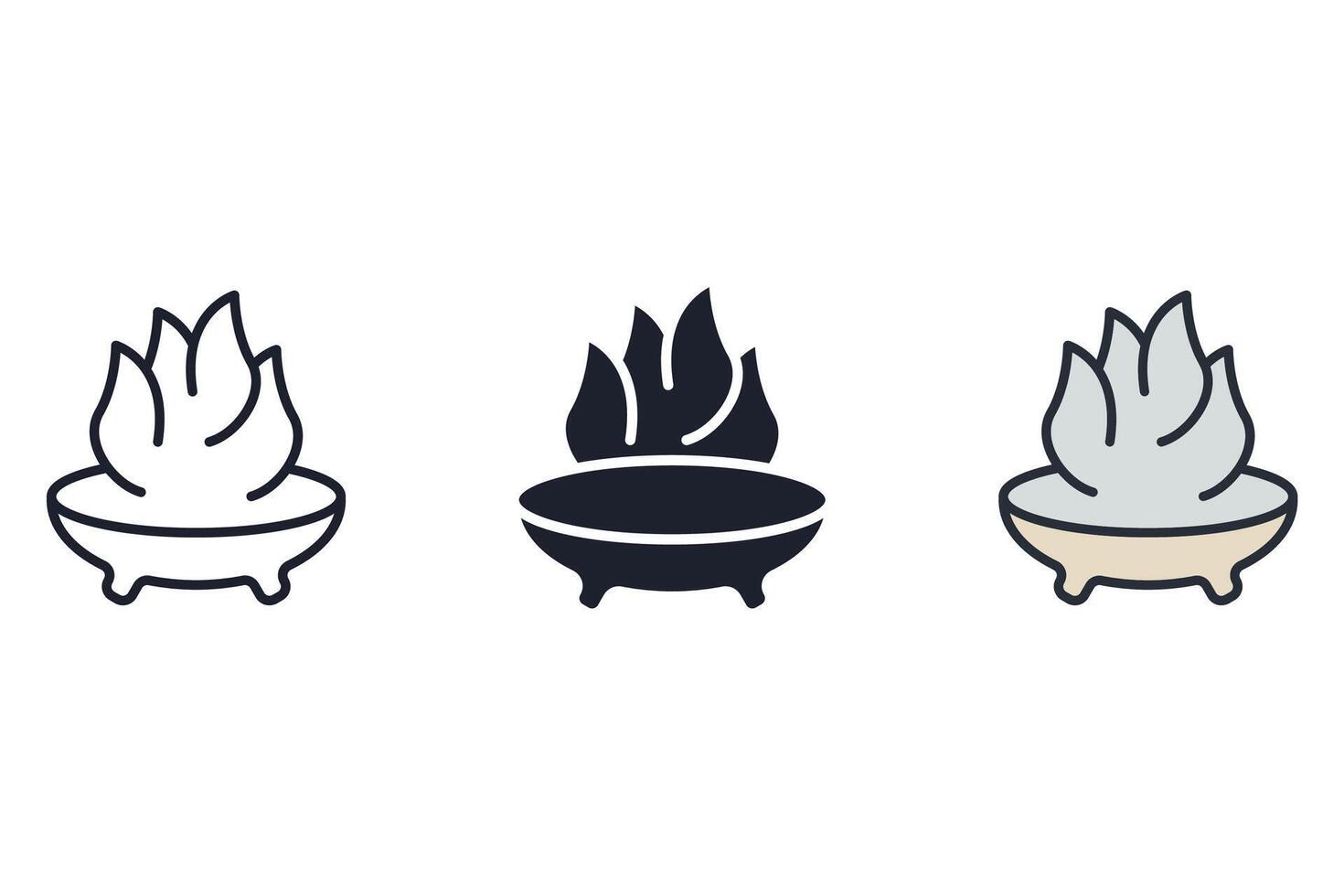 queimada Thin set color icons vector