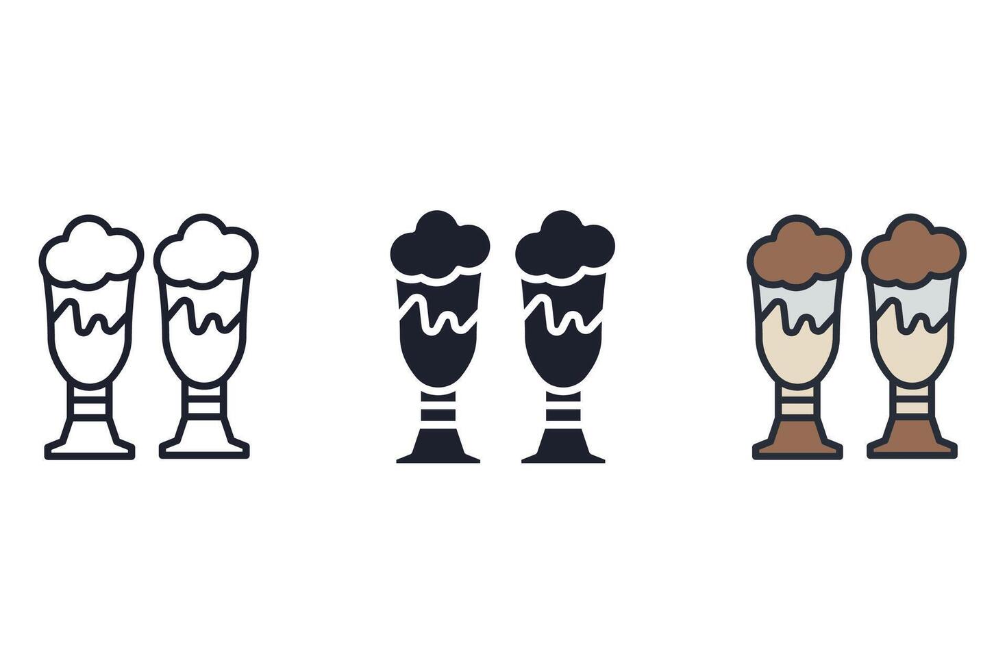 milkshake Thin color icons vector