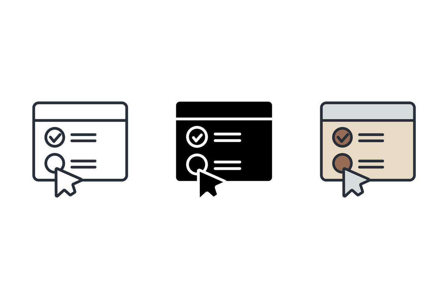 quiz Thin set color icons vector