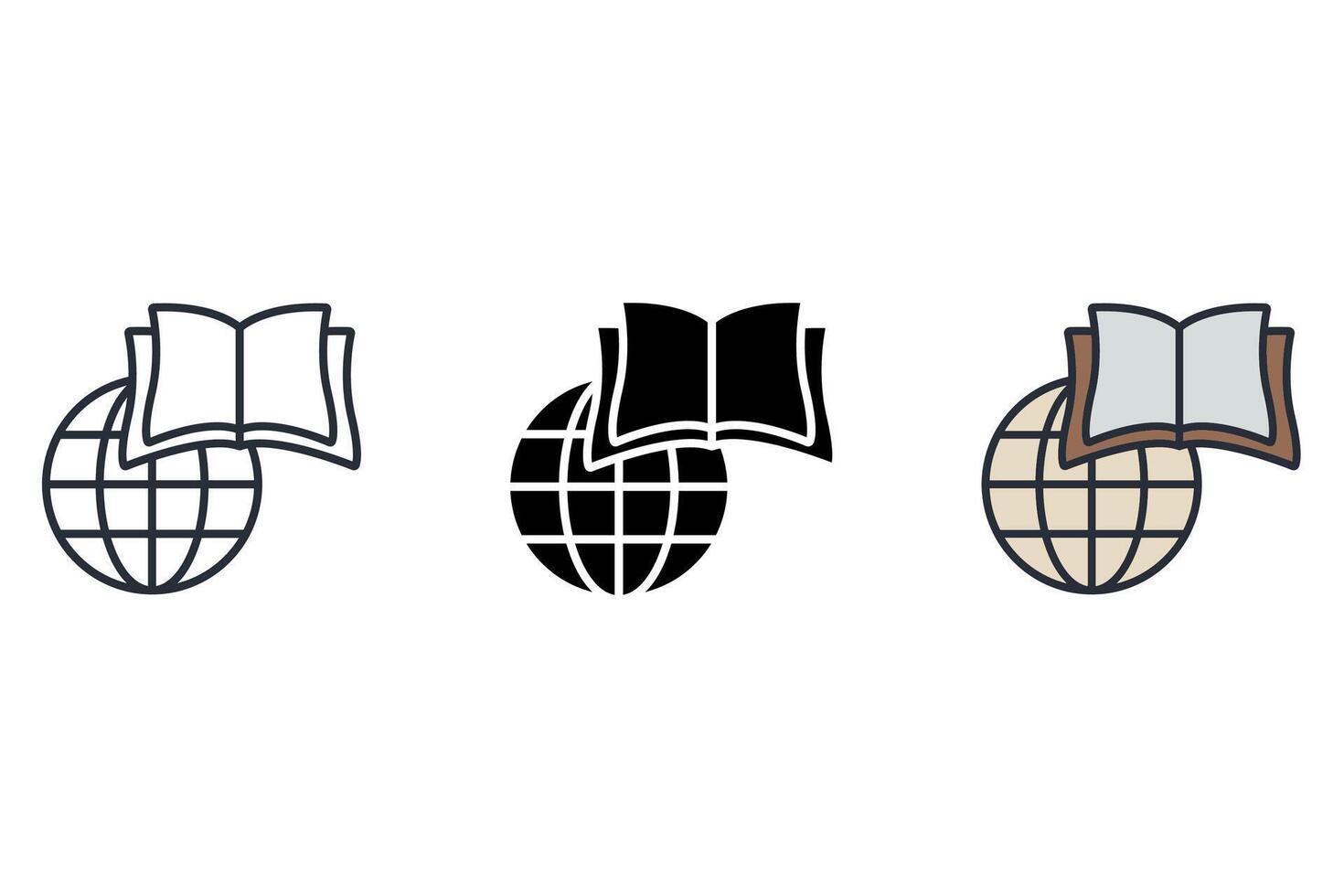 distance learning Thin set color icons vector