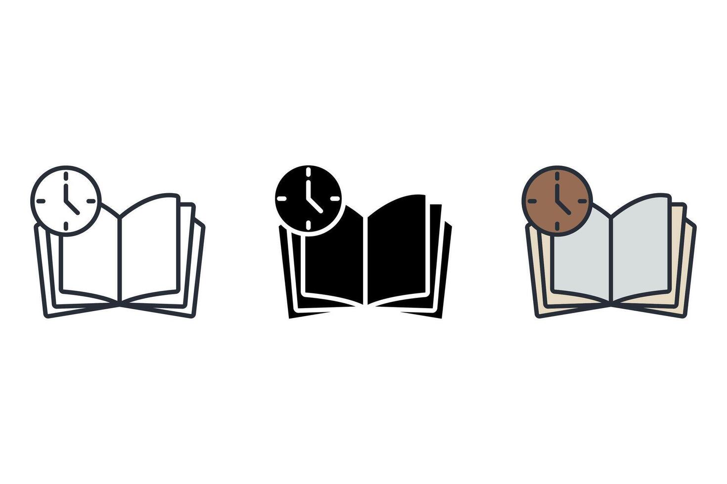 flexible learning Thin set color icons vector