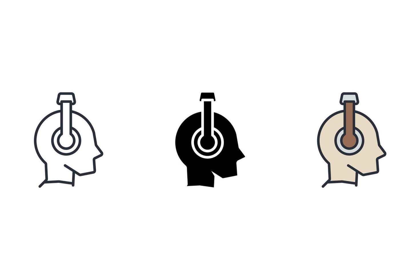 audio course Thin set color icons vector