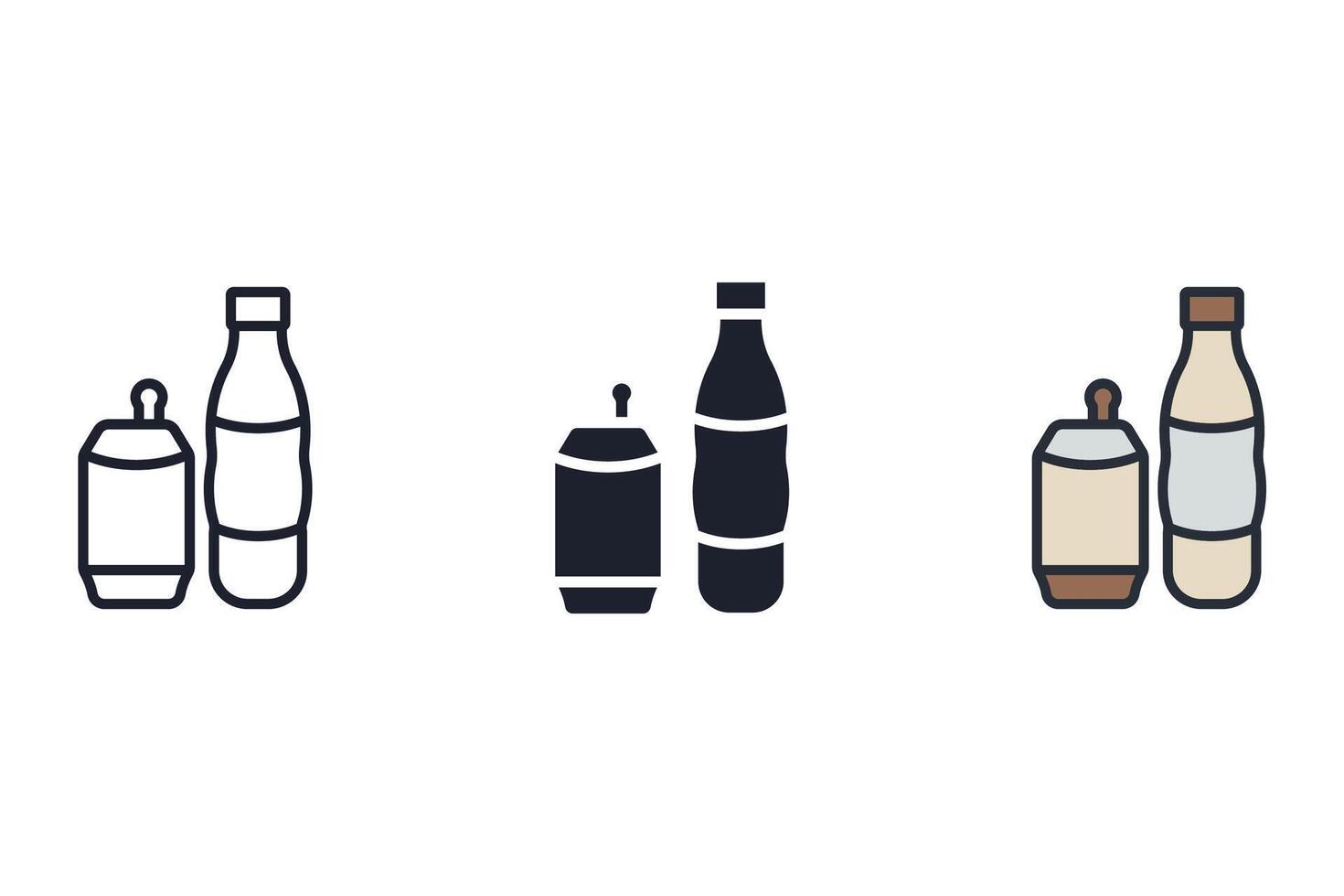 energy drink Thin set color icons vector