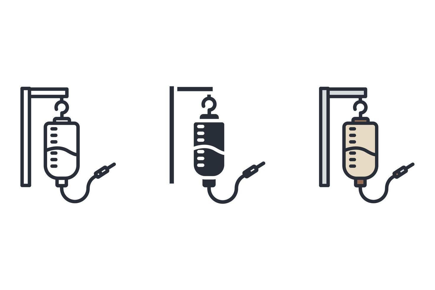 iv drip Thin set color icons vector