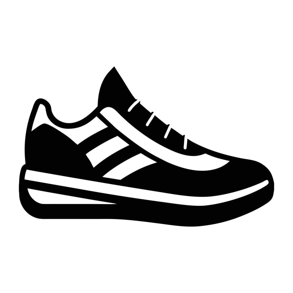 a black and white silhouette of a shoe vector