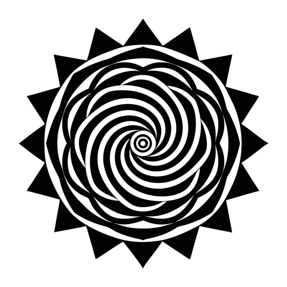 a black and white spiral design on a white background vector