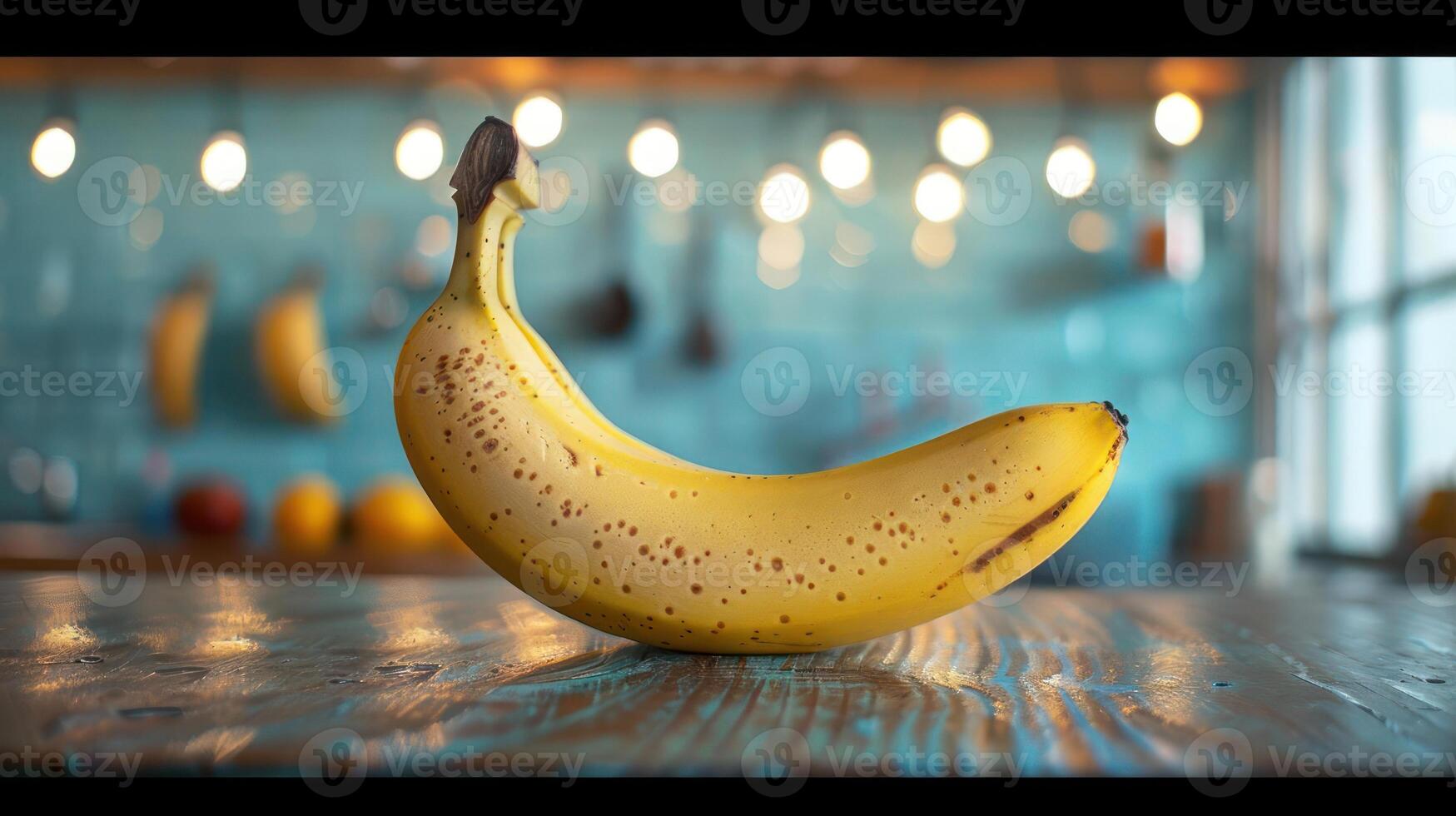 Banana on a table photo