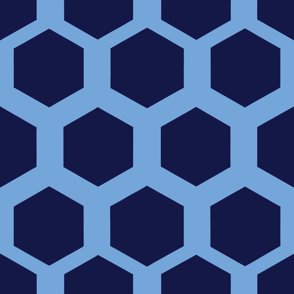 a blue and black hexagon pattern vector