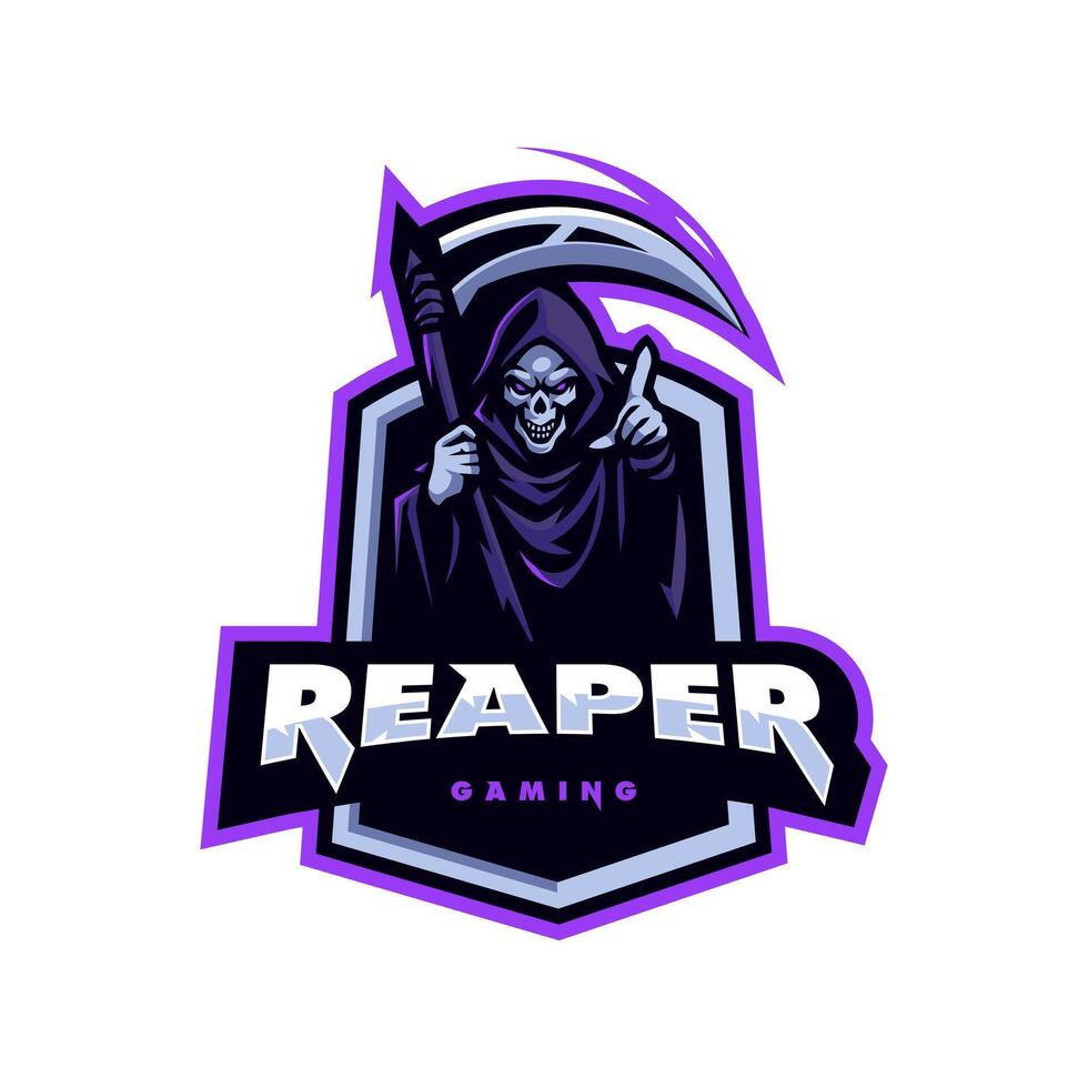 Grim Reaper mascot logo for esports team vector