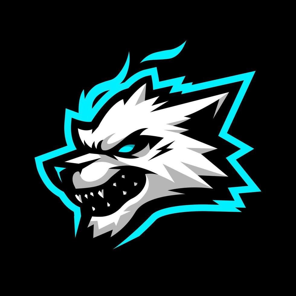 Angry Wolf mascot logo symbolizing strength, agility, and determination vector