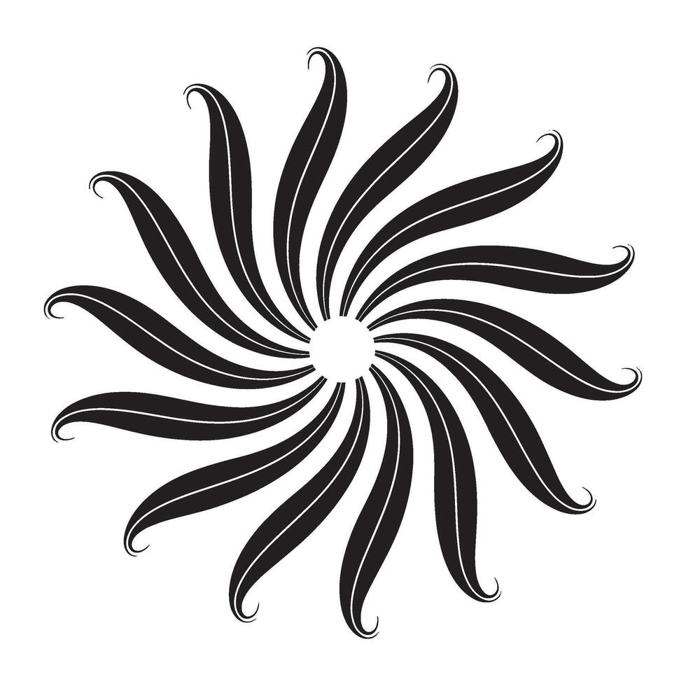 Whimsical Whirlwind of Spiraling Leaves A Captivating Dance of Nature's Elegance and Simplicity in a Mesmerizing Floral Pattern vector
