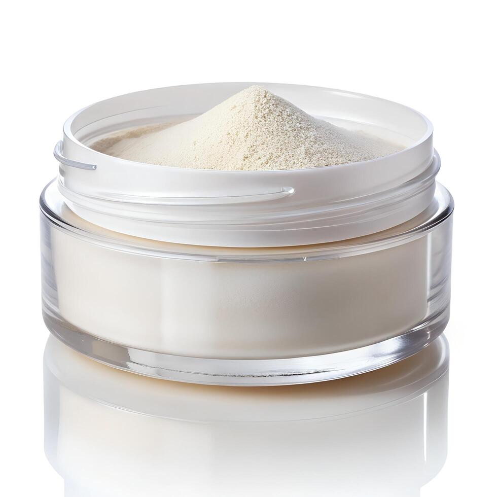 Powder Jar Photo on White Background