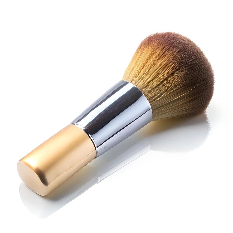 Flat Makeup Brush Photo on White Background
