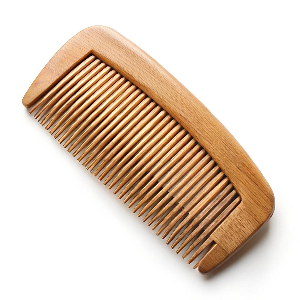 Wooden Comb Photo on White Background