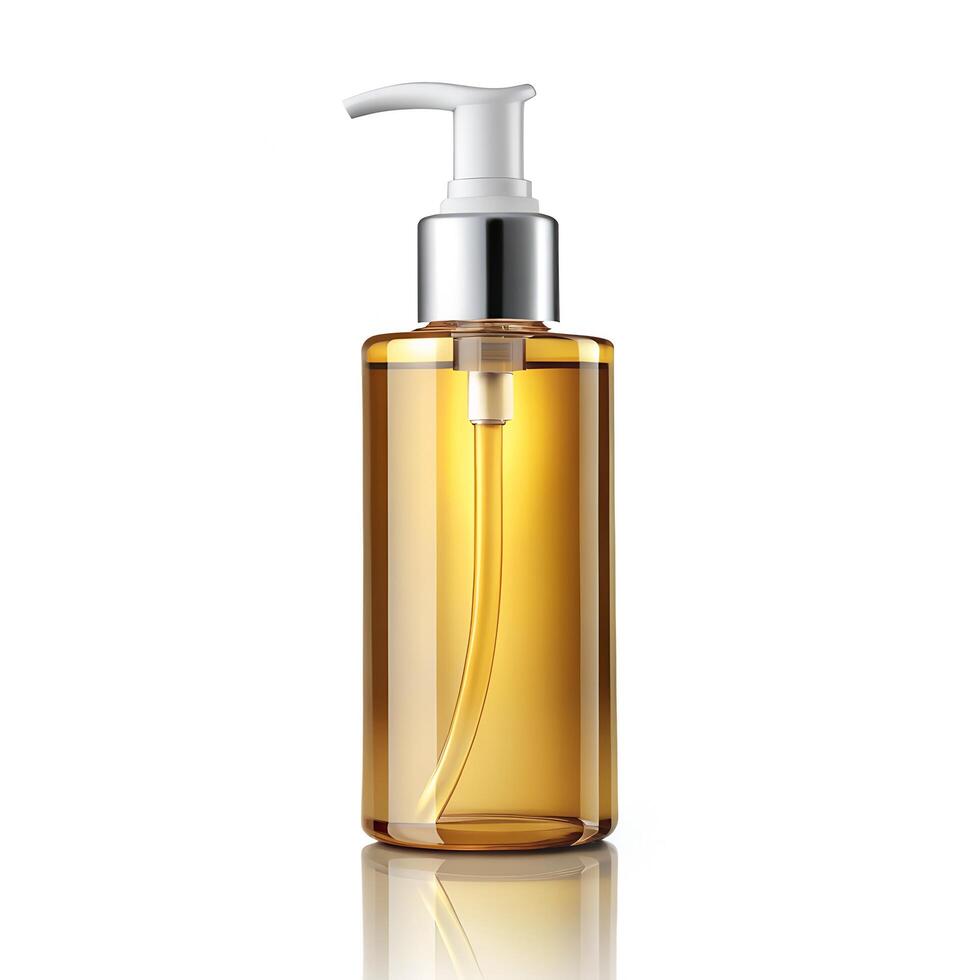 Cleansing Oil Bottle Photo on White Background