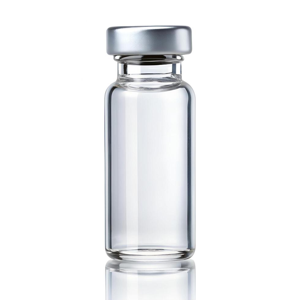 Empty Ampoule Vial Photo on White Background