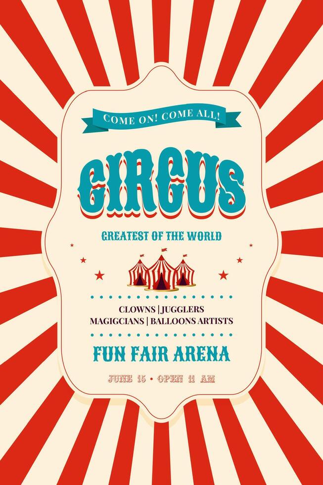 Circus event poster with colorful design vector
