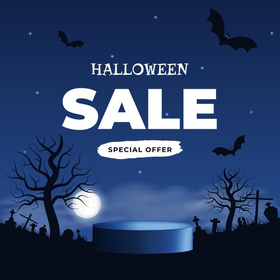 Halloween sale promotional graphic vector